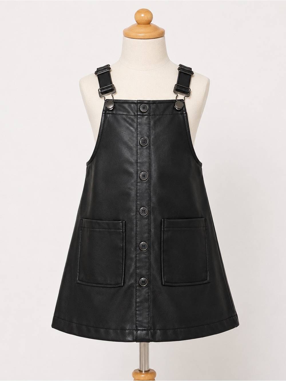 1st Kiss Girls faux-leather overall/pinafore dress, size M (10/12),